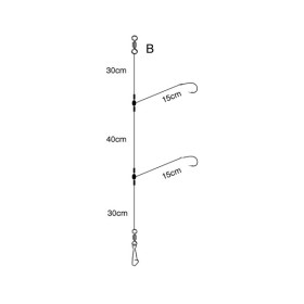 Naveza za panulo Uno 2xHook 2 100cm