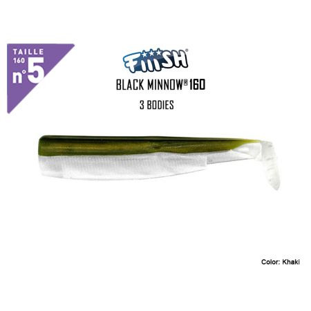Vaba Fiiish Black Minnow Bodys 160mm 3pcs- Khaki