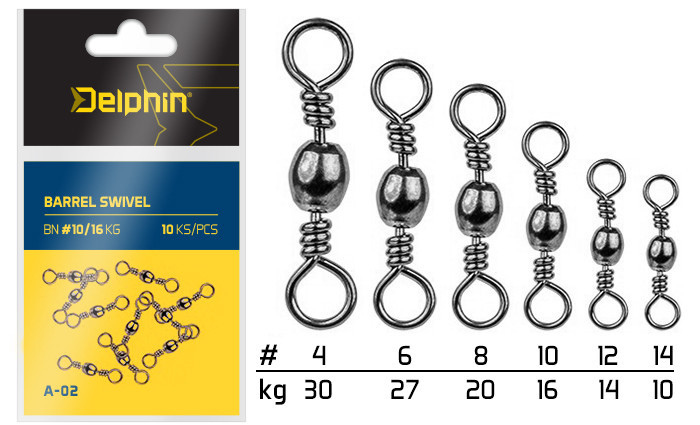 Vrtljivke Delphin Barrel Swivel 4-14